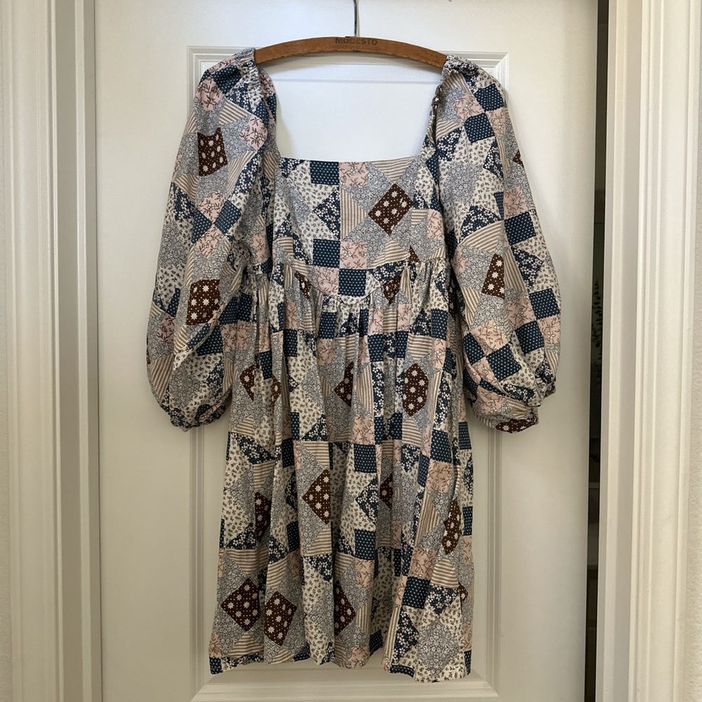 RARE NWOT Rylee and Cru Cassidy printed patchwork dress!